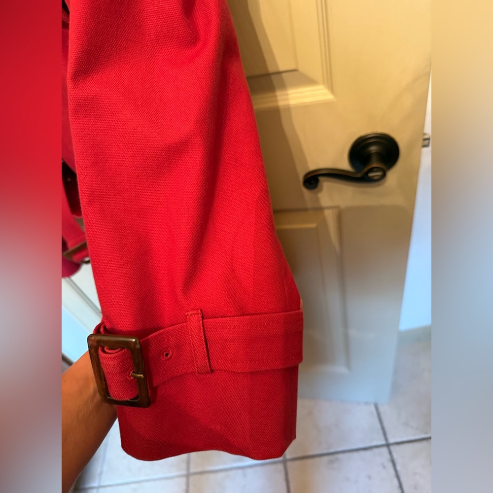 Talbots Vibrant Red Trench Coat - Picture 5 of 12